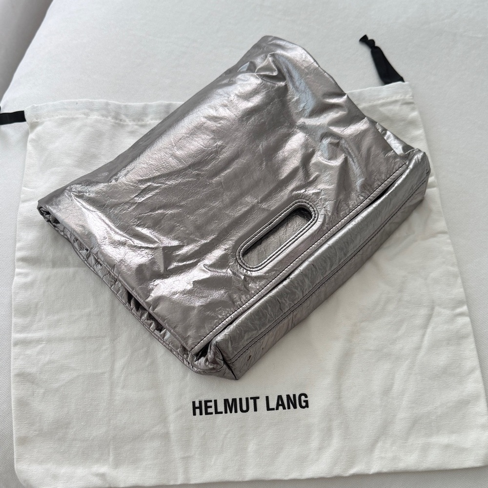 Helmut Lang Silver Metallic Tote